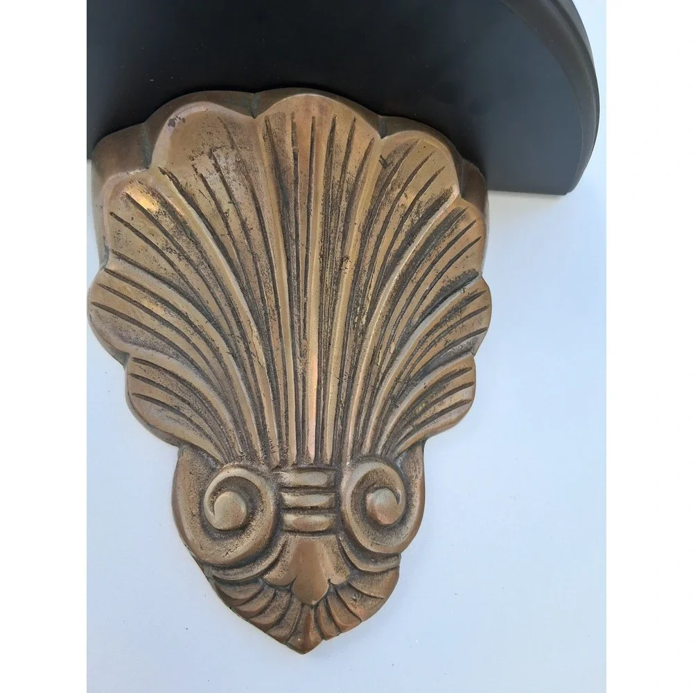 Vintage 1991 Decorative Wall Shelf Faux Bronze Corbel Hollywood Regency Accent